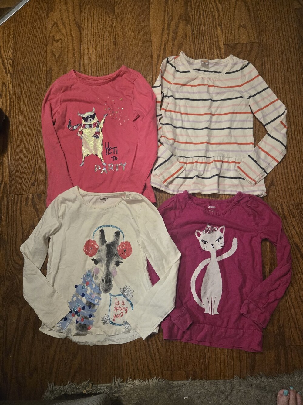Gymboree Girls Long-Sleeve Tops — Hot Pink, Magenta, Cream, White
